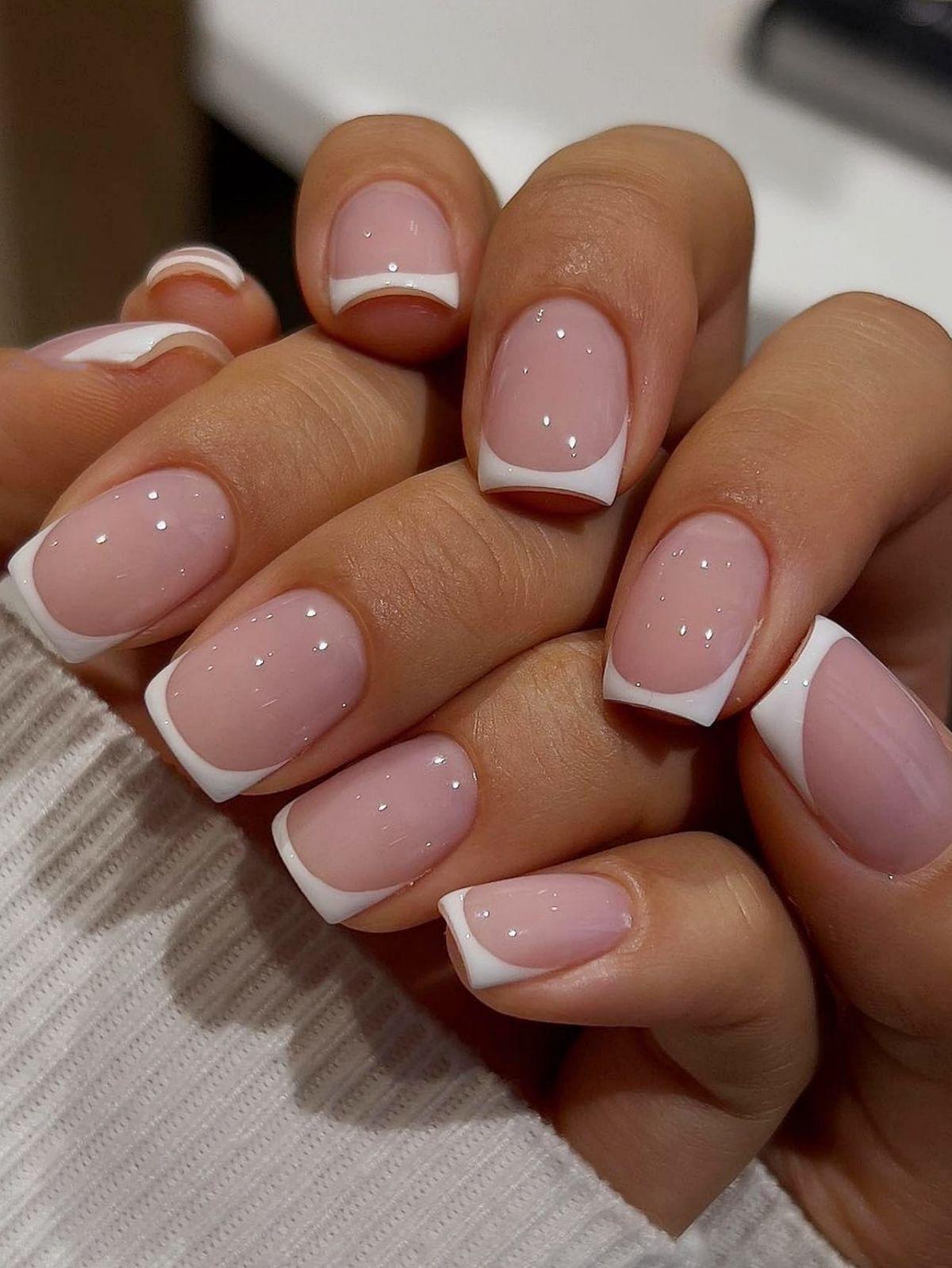 Glitter Accent Bridal Nails